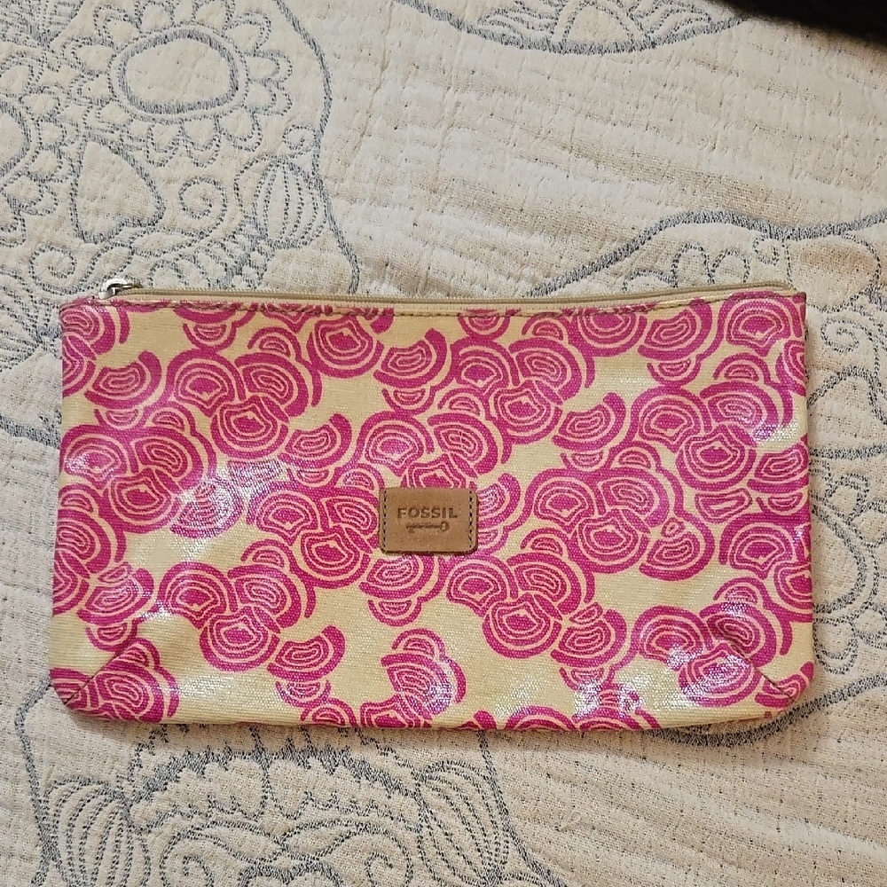 Fossil Pink and Cream Women's Clutch